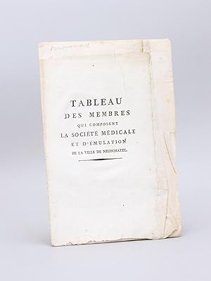 Tableau des Membres qui composent la Société Médicale et d'Emulation de la Ville de Neufchatel [ ...