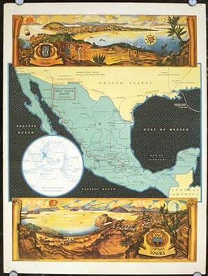 West Coast Route via Southern Pacific and National Railways of Mexico. (Pictorial Map of Mexico).