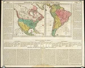 Geographical, Historical, and Statistical Map of America. North America / South America.