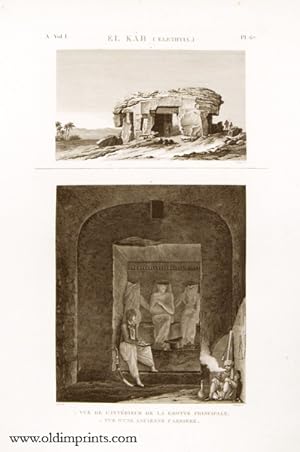 El Kab (Elethyia). Vue de L'Interieur de la Grotte Principale. Vue d'Une Ancienne Carriere.
