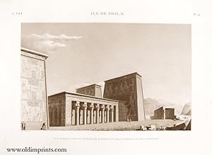 Ile de Philae. Vue Perspective du Temple de L'Ouest et de Plusieurs Autres Edifices.