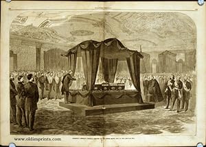 President Lincoln's Funeral Service at the White House, April 19, 1865. IN COMPLETE ISSUE OF HARP...