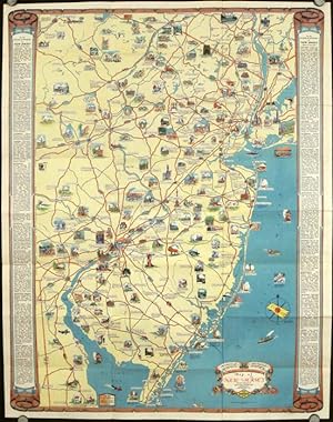 Sunoco Road Map of New Jersey. Map titles: Historical Pictorial Points of Interest Map of New Jer...