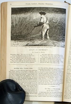 Frank Leslie's Sunday Magazine. 1877 BOUND VOLUME, July to December. Containing Winslow Homer eng...