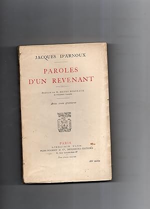 PAROLES D'UN REVENANT. Préface de M. Henry Bordeaux . Avec 3 gravures.