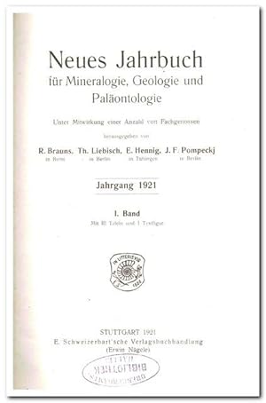 Neues Jahrbuch für Mineralogie, Geologie und Paläontologie ( Jahrgang 1921 I. Band)