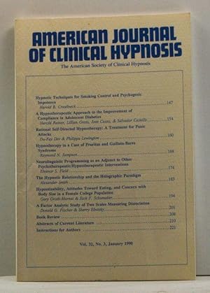 The American Journal of Clinical Hypnosis, Volume 32, Number 3 (January 1990)