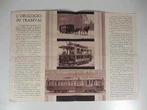 L'orologio in tramvai. Pieghevole pubblicitario dell'Azienda Tramvie Municipali di Torino, 1935
