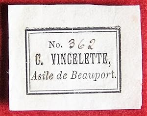 Ex-Libris Québec. G. Vincelette, Asile de Beauport
