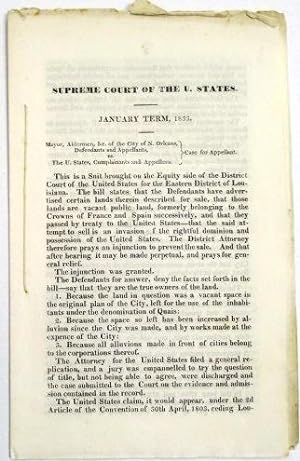SUPREME COURT OF THE U. STATES. JANUARY TERM, 1833./ MAYOR, ALDERMEN, &C. OF THE CITY OF N. ORLEA...