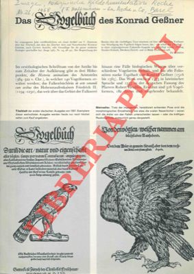 Das Vogelbuch des Konrad Gessner.