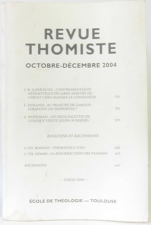 Revue thomiste octobre-décembre 2004