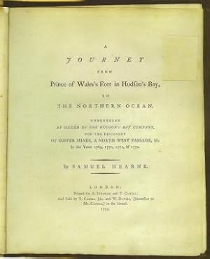 A journey from Prince of Wales's Fort in Hudson's Bay to the northern ocean: Undertaken by order ...