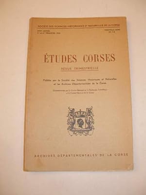 ETUDES CORSES , ROGER GROSJEAN LES STATUES-MENHIRS DE LA CORSE , SOCIETE DES SCIENCES HISTORIQUES...