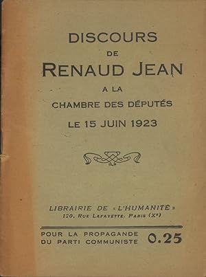 Discours de Renaud Jean à la Chambre des Députés le 15 juin 1923