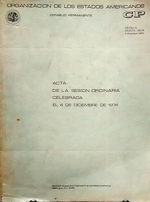 Acta de la Sesión ordinaria celebrada el 4 de diciembre de 1974. Informe sobre la situación de De...