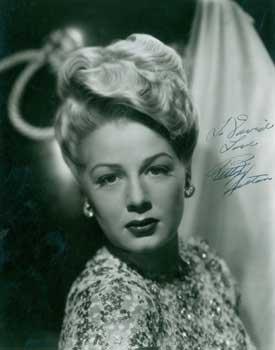 Signed and inscribed Photograph of Betty Hutton.