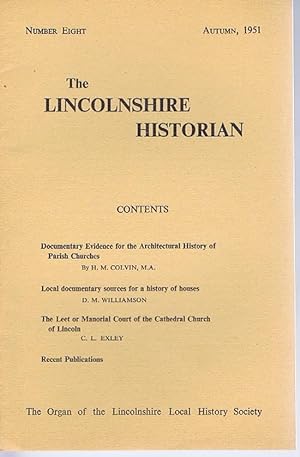 The Lincolnshire Historian Number Eight Autumn 1951