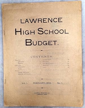 L. H. S. [Lawrence High School] Budget, Vol. 1, No. 1, February 22, 1893