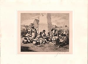 Original Pencil Signed Etching Market Scene in Hungary, by Jean Leon Gerome Ferris by August von ...