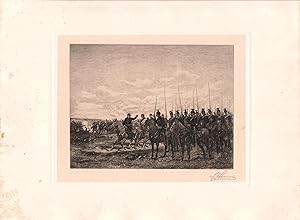 Original Pencil Signed Etching Scene in the Franco-Prussian War, by Stephen James Ferris by J.B. ...
