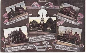 A Multi View Postcard of Annapolis with Train Timetable and Prices