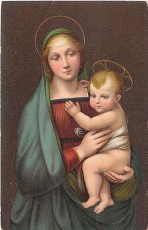 1915 Beautiful Color Postcard of Madonna & Baby Jesus