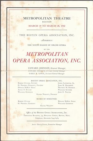 The Ninth Season of Grand Opera Brochure