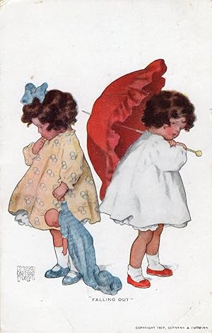 Original 1911 Bessie Collins Pease Postcard "The Falling Out"