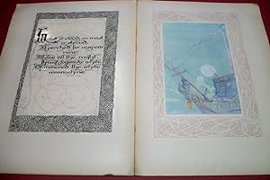 A Vintage Color Plate with Facing Page of a Ship in the Mist from the 1910 Edition of the Rime of...