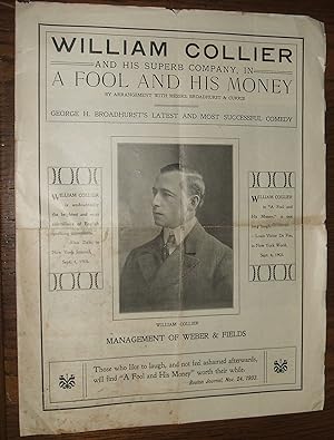A Vintage Illustrated Souvenir Theater Program for William Collier and His Superb Company in "A F...