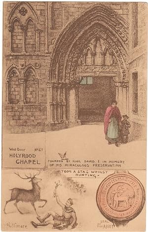 An Original 1915 Postcard of West Door Holyrood Chapel Edinburgh by R. P. Phillimore