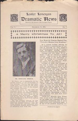 Lester Lonergan Dramatic News Vol. 1 No. 7 December 18, 1911