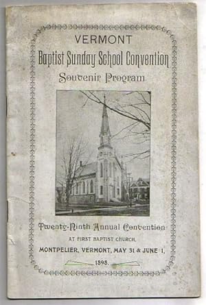 Vermont Baptist Sunday School Souvenir Program 1898 Great piece of Vermont History and Genealogy