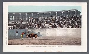 1902 Mexican Bull Fight Postcard Placing the Banderillos