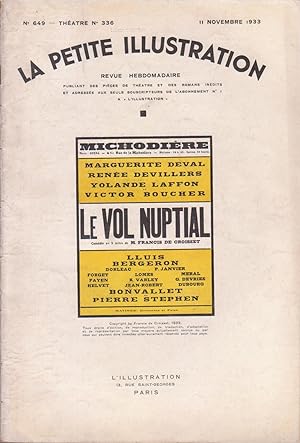 Vol nuptial (Le), in "La Petite Illustration", numéro 336 du 11 novembre 1933