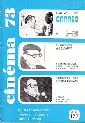 Cinéma 73 N°177 - Cinéma français 30/39, cinéma et université, Ernst Lubitsch -