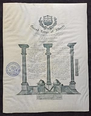 1915 Master Mason Certificate for Acacia Lodge No 11 (Blue Lodge Freemasonry, 3rd Degree)