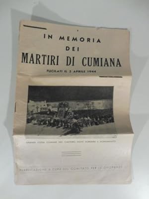 In memoria dei martiri di Cumiana fucilati il 3 aprile 1944