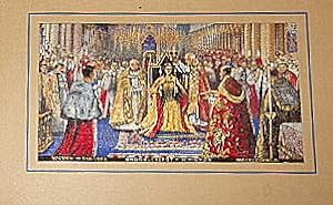 Queen Elizabeth II Coronation. Brocklehurst Embroidered Silk. 1953.