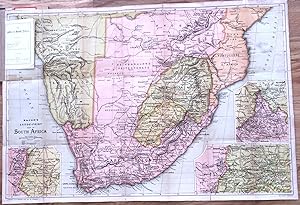 The Transvaal War Bacon's Large - Print Map of South Africa 1900