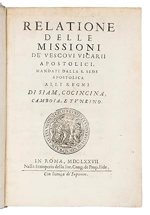 Relatione delle missioni de' vescovi vicarii apostolici, mandati dalla S. Sede apostolica alli re...