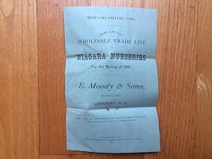 SEMI-ANNUAL WHOLESALE TRADE LIST OF NIAGARA NURSERIES FOR THE SPRING OF 1881. E. MOODY & SONS, PR...