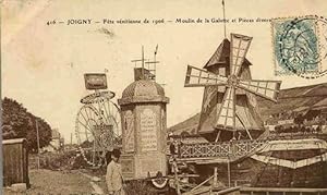 Carte Postale Ancienne - JOIGNY. - Fête Vénitienne de 1906. - Moulin de la Galette et Pièces Dive...