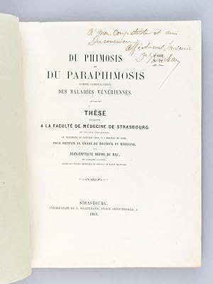 Du Phimosis et du Paraphimosis comme complication des Maladies vénériennes. Thèse présentée à la ...