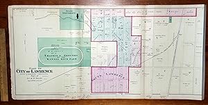 [Map] "City Of Lawrence," from Atlas of Douglas Co. Kansas. [Five Map Sheets, Comprising Pages 23...