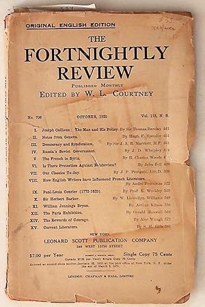 The Fortnightly Review: October, 1925