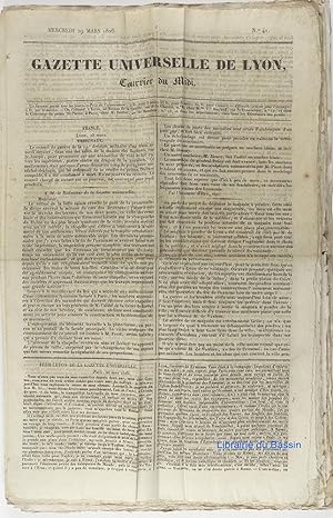 Gazette Universelle de Lyon Courrier du Midi Mercredi 29 mars 1826 N°41