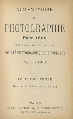 AIDE-MÉMOIRE DE PHOTOGRAPHIE