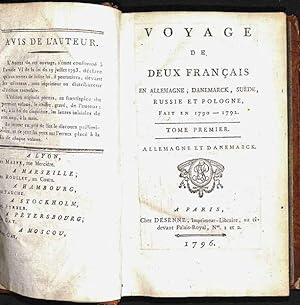 Voyage de deux français en Allemagne, Danemark, Suède, Russie et Pologne, fait en 1790-1792.
